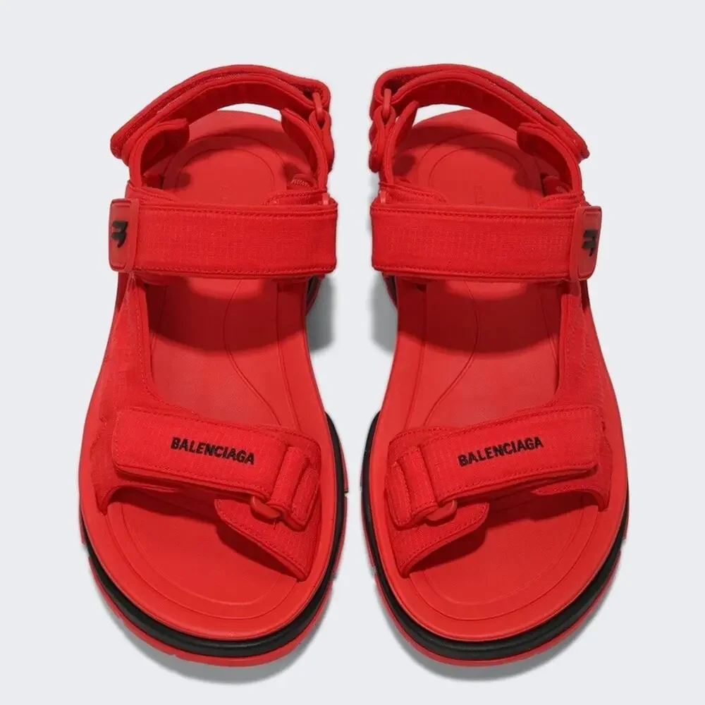 BALENCIAGA TOURIST SANDAL RED AND BLACK Sz 43